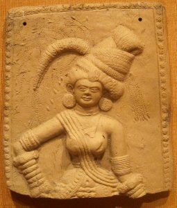 Plaque of a Yakshi (female nature spirit), India, Bengal, 3rd-2nd century BCE, terracotta, HAA I