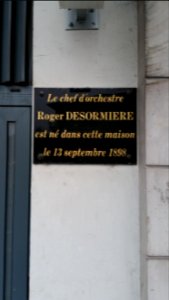 Plaque Roger Desormiere Vichy