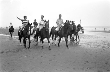 Pinksteren. Drukte op Zandvoort. Paardrijden op het strand, Bestanddeelnr 921-4093
