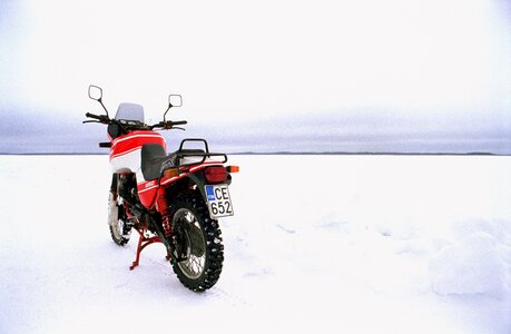 Winter motorcycle ice