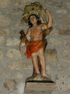 Pionsat (Puy-de-Dôme) église, statue St.Sébastien