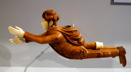 Pipe as sailor effigy, Haida, Queen Charlotte Islands, British Columbia, wood - Native American collection - Peabody Museum, Harvard University - DSC06147