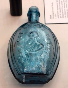 Pint Spirits Flask, Albany Glass Works, c. 1847-1851, mold-blown glass - Albany Institute of History and Art - DSC08159