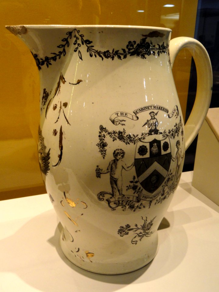 Pitcher with cabinetmaker's arms, 1795, made in England for the American market - National Museum of American History - DSC06132