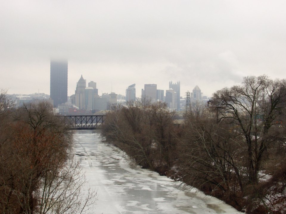Pittsburgh skyline from Washington’s Landing, 2015-03-04, 02