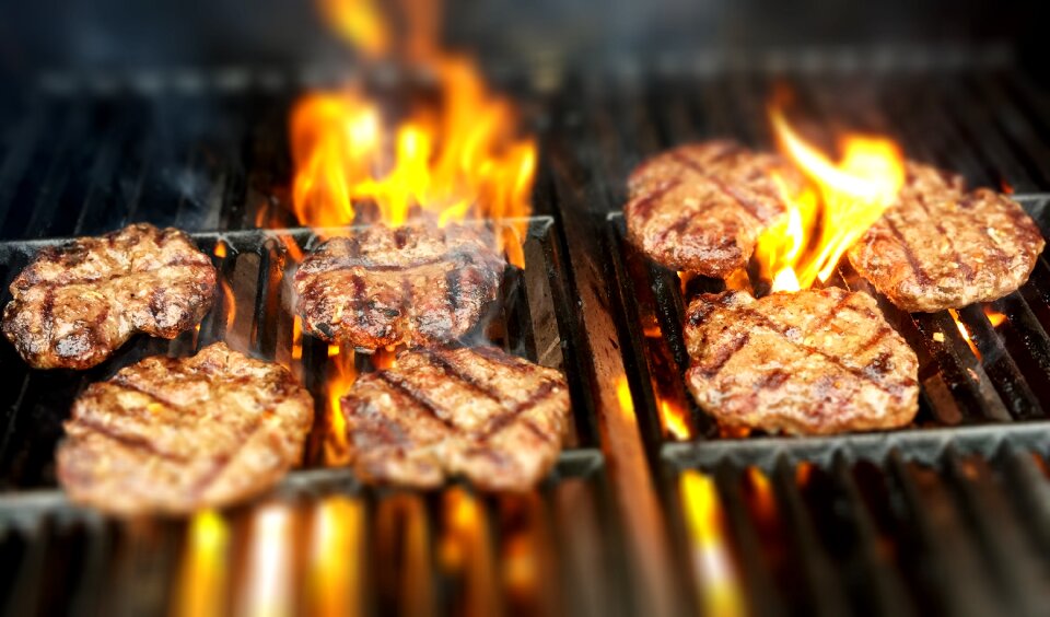 Grilling brown fire brown burger