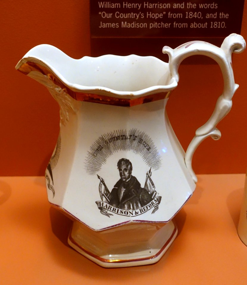 Pitcher with William Henry Harrison, 1840 - National Museum of American History - DSC00146