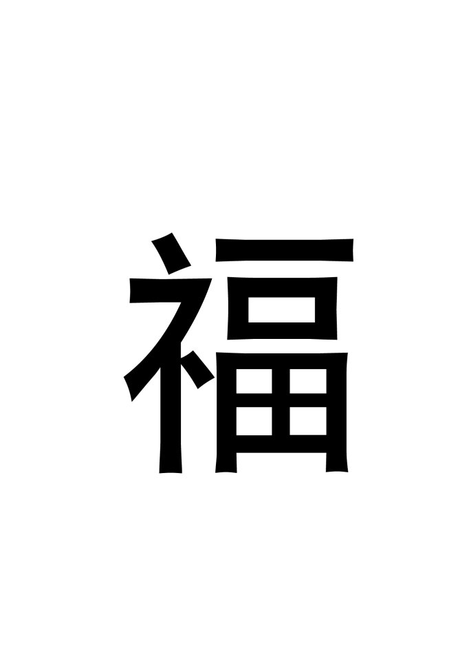 Blessing chinese character new year's day