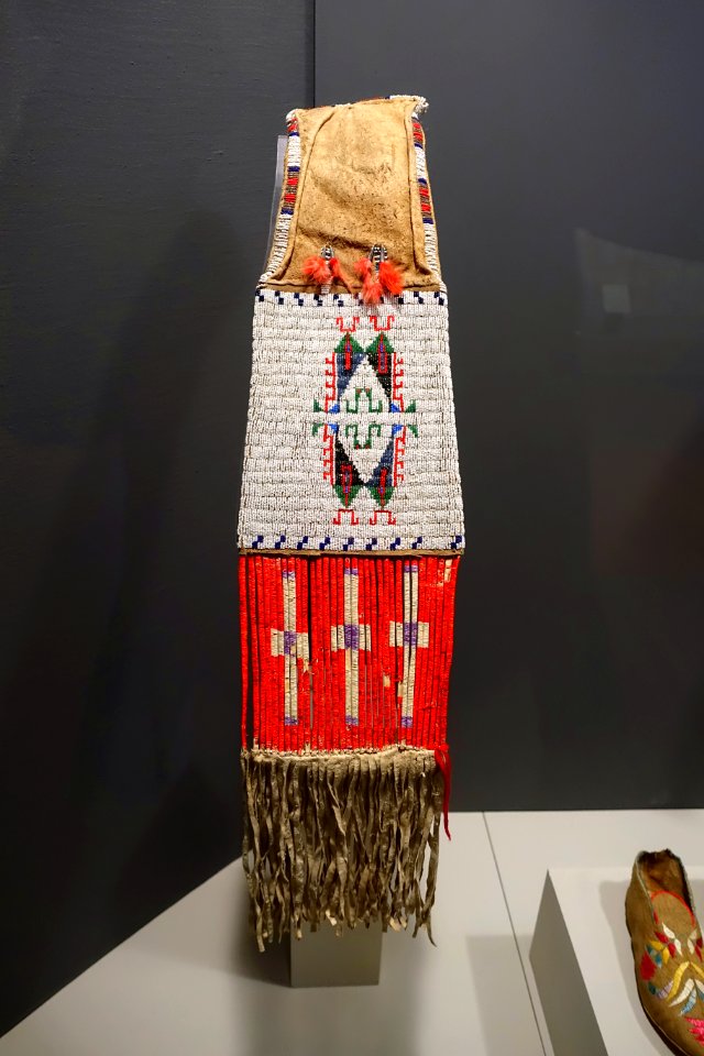 Pipe bag, Cheyenne, c. 1890, glass beads, quill, hide - Portland Art Museum - Portland, Oregon - DSC09125