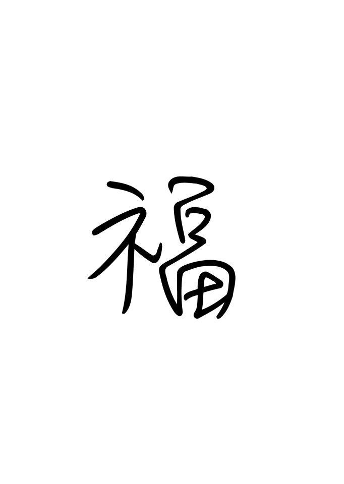 Blessing chinese character new year's day
