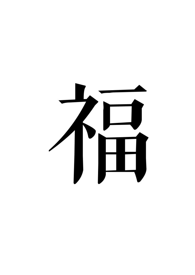 Blessing chinese character new year's day