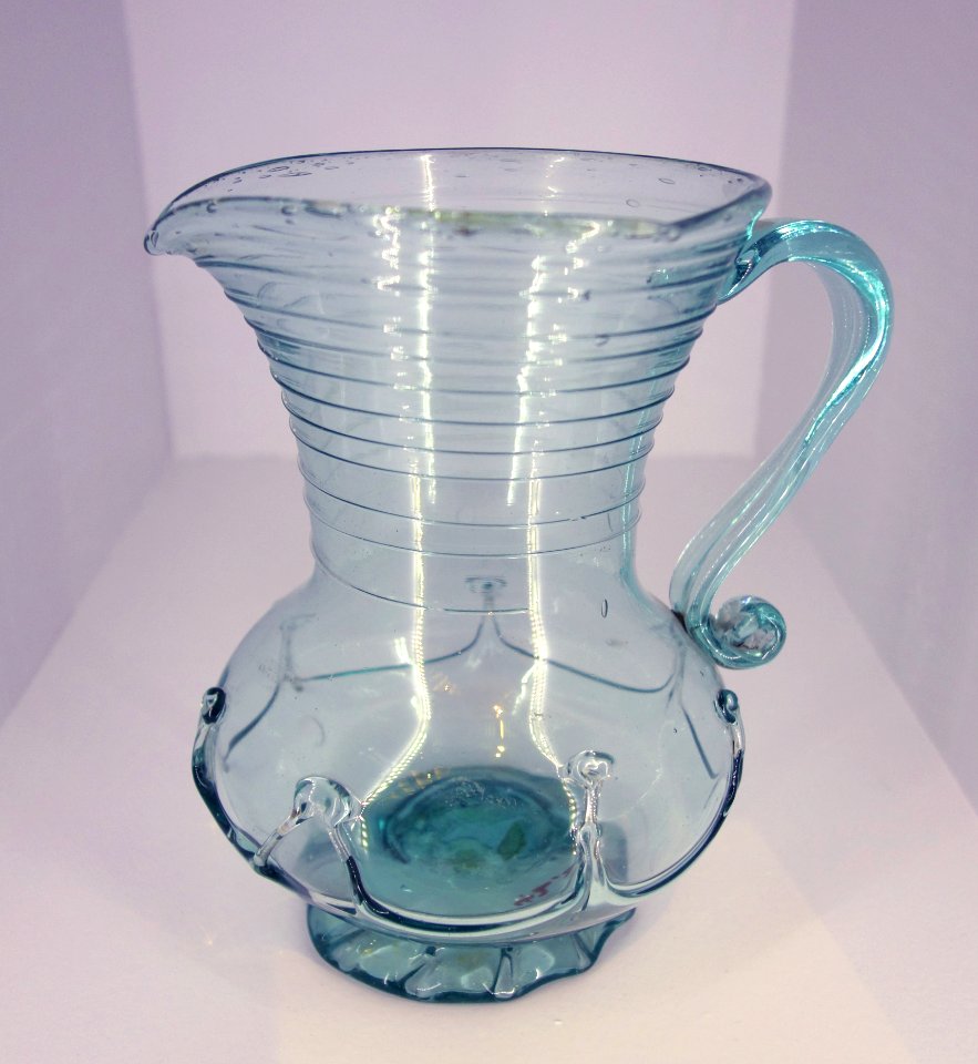 Pitcher, unknown maker, New Jersey, c. 1820, blown glass - Brooklyn Museum - Brooklyn, NY - DSC08364