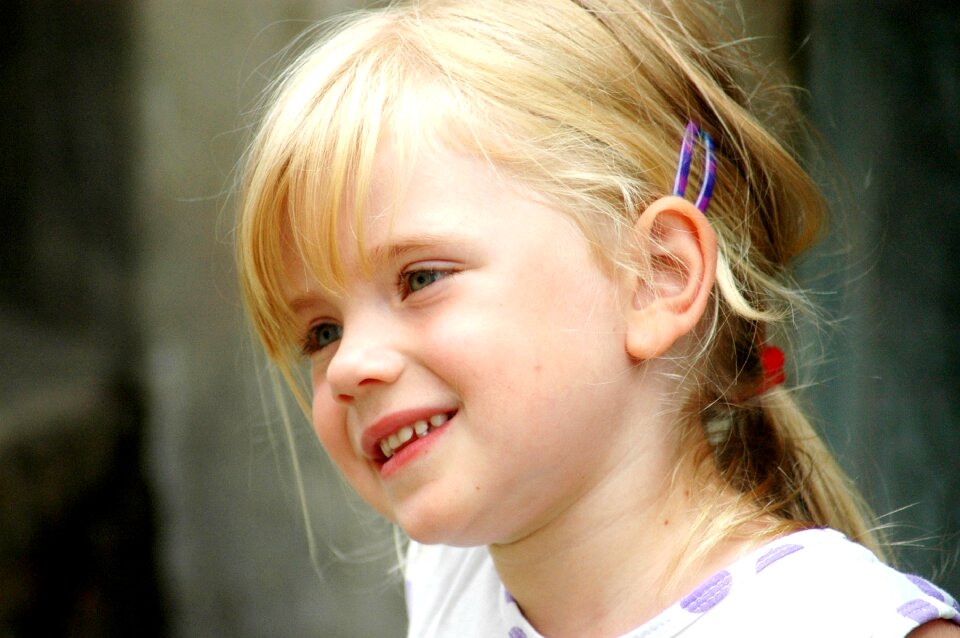 Smiling blonde playfulness