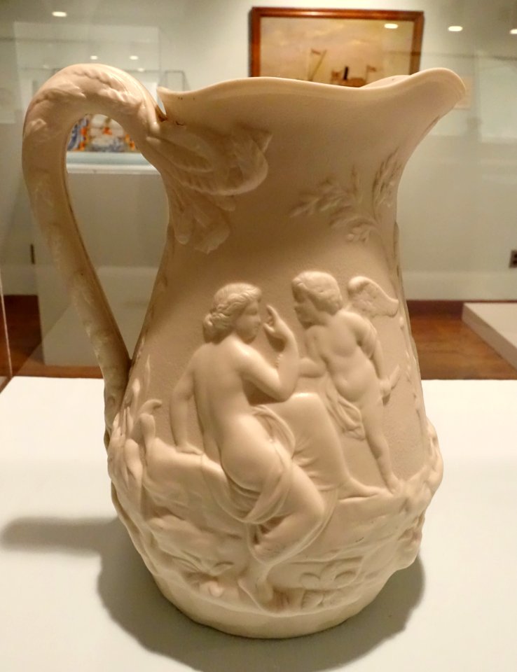 Pitcher, England, 1850-1900, Parian ware porcelain, view 2 - Krannert Art Museum, UIUC - DSC06655