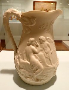 Pitcher, England, 1850-1900, Parian ware porcelain, view 2 - Krannert Art Museum, UIUC - DSC06655
