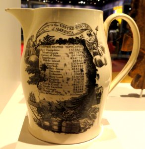 Pitcher commemorating the first United States census, c. 1790, made in England - National Museum of American History - DSC06150