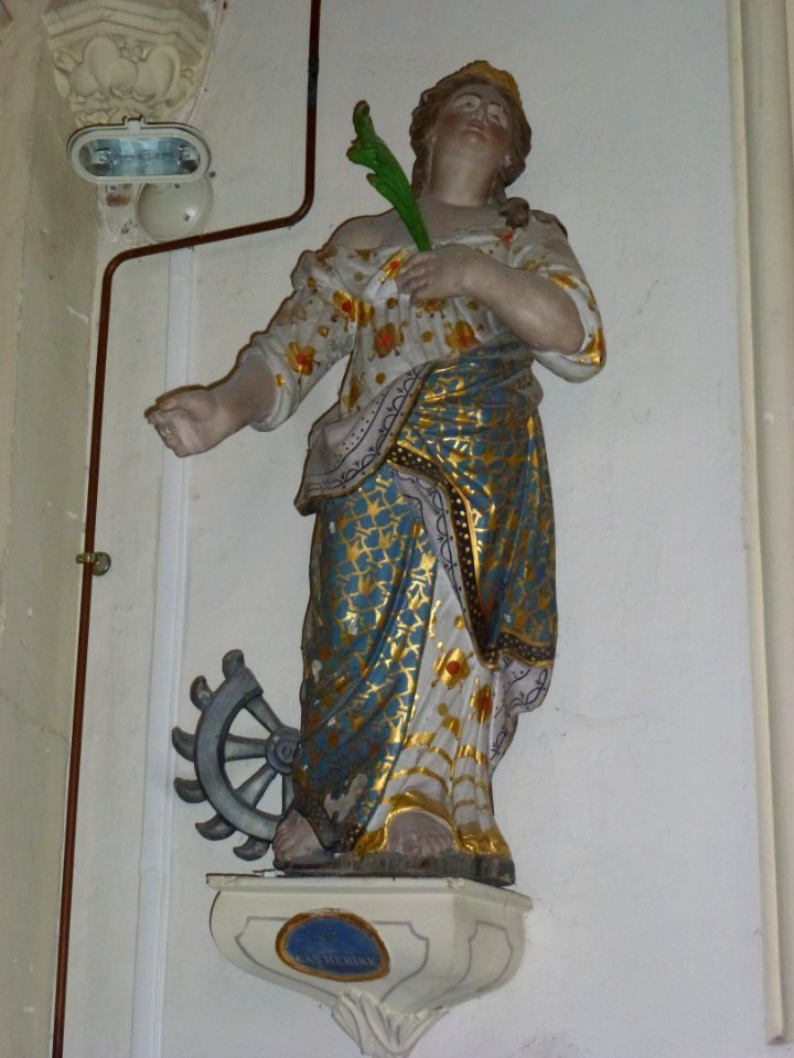 Polincove (Pas-de-Calais, Fr) église Saint-Léger statue Ste Catherine