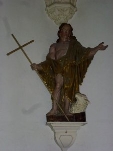 Polincove (Pas-de-Calais, Fr) église Saint-Léger statue St.Jean-Baptiste