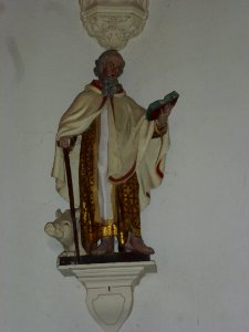 Polincove (Pas-de-Calais, Fr) église Saint-Léger statue St.Antoine