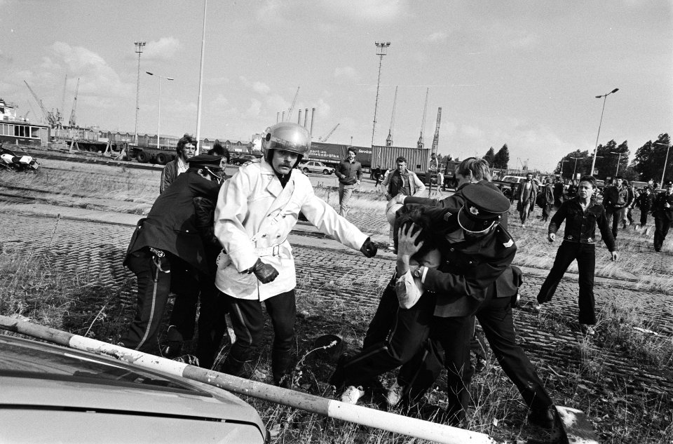 Politie arresteert betogers, Bestanddeelnr 932-6974