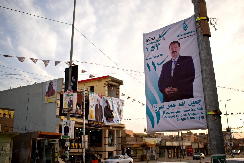 Political posters for the Iraqi Parliamentary Elections in 2018, in Bardarash 01