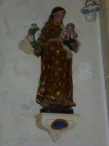 Polincove (Pas-de-Calais, Fr) église Saint-Léger statue d'un saint