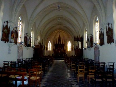 Polincove (Pas-de-Calais, Fr) église Saint-Léger intérieur