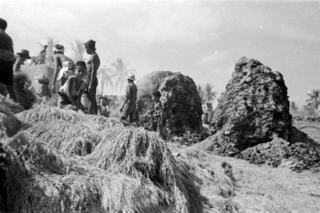 Politioneel optreden. Krawang-sector 23-7-1947. Bij hun vertrek uit Poerwakarta,, Bestanddeelnr 273-3-4