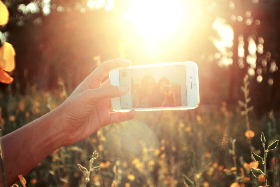 Outdoors phone people
