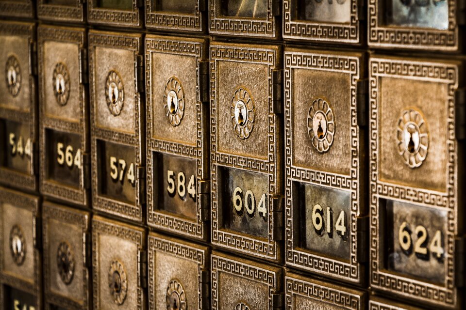 Numbers postboxes brown numbers