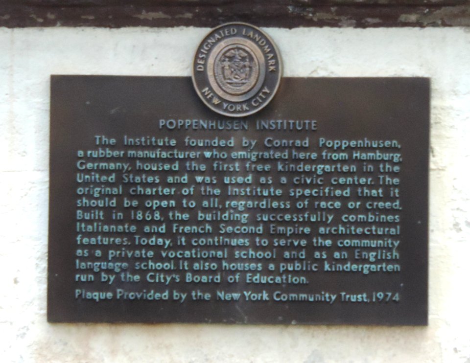 Poppenhusen Institute plaque jeh