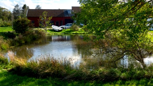 Pond on a farm in Färlev