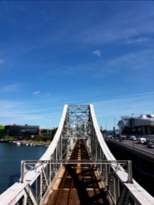 Pont ferroviaire de la Mulatière - Vue de dessus vers Confluences