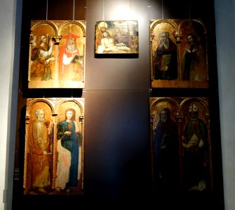 Polyptych from the Church of Sant' Alberto, Sestri Ponente (Genova), view 1, by the Maestro di Legnaro, first half of the 16th century, oil on wood - Museo Diocesano (Genoa) - DSC01370