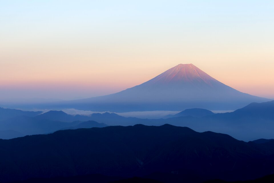Red fuji peach fuji early morning