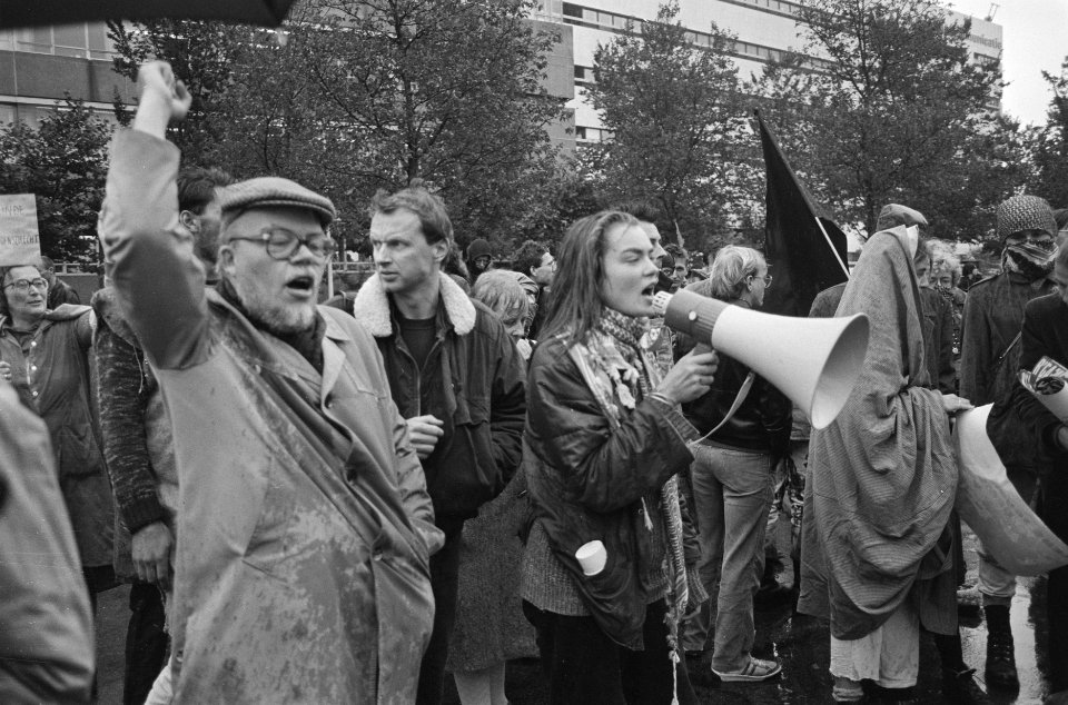 Plensdemonstratie van BONK bij VNO-kantoor in Den Haag, Bestanddeelnr 933-7591