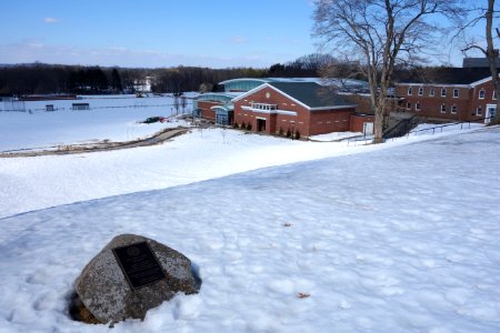 Playing fields and 9-11 memorial - Suffield Academy - DSC09861