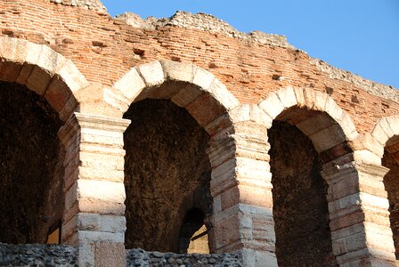 Stone wall round arch italy