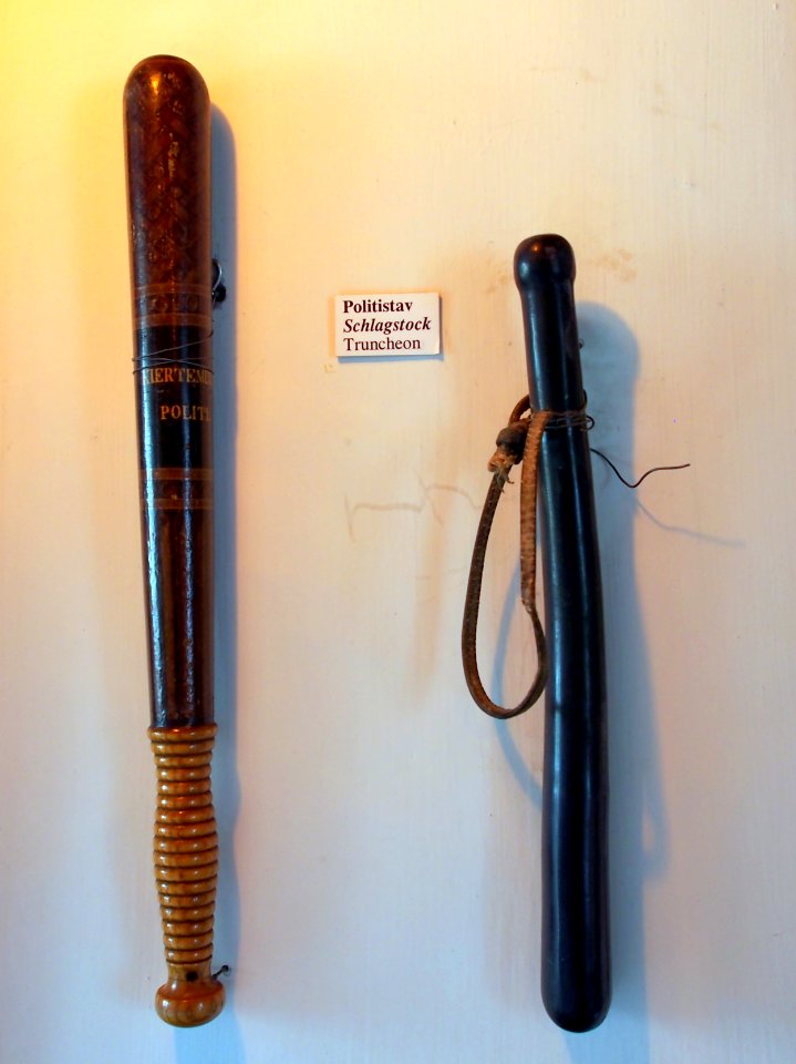 Police truncheon at the Farvergården Museum in Kerteminde