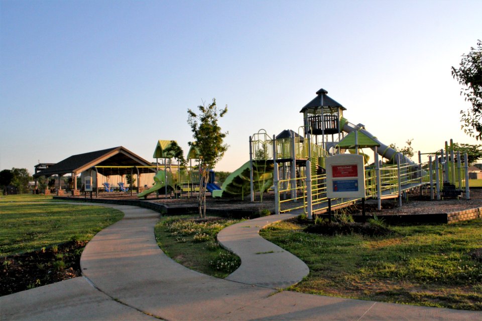 Playground equipment at C.L. "Charlie" and Willie George Park, Springdale, Arkansas
