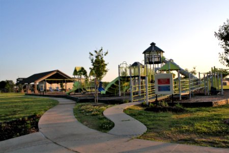 Playground equipment at C.L. "Charlie" and Willie George Park, Springdale, Arkansas