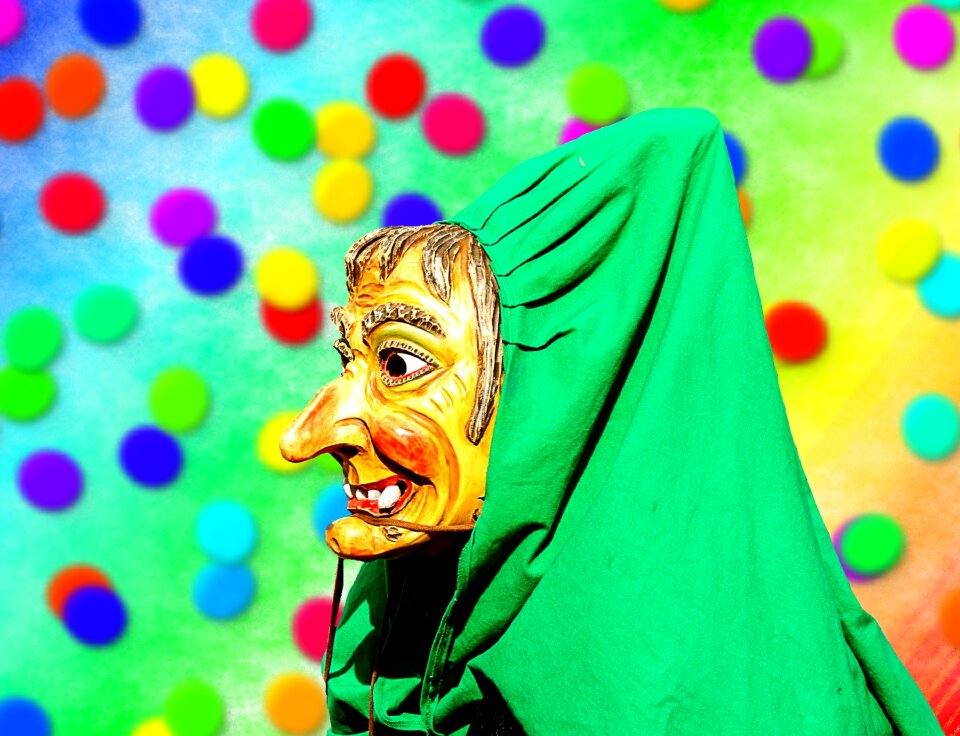 Mask carnival witch colorful