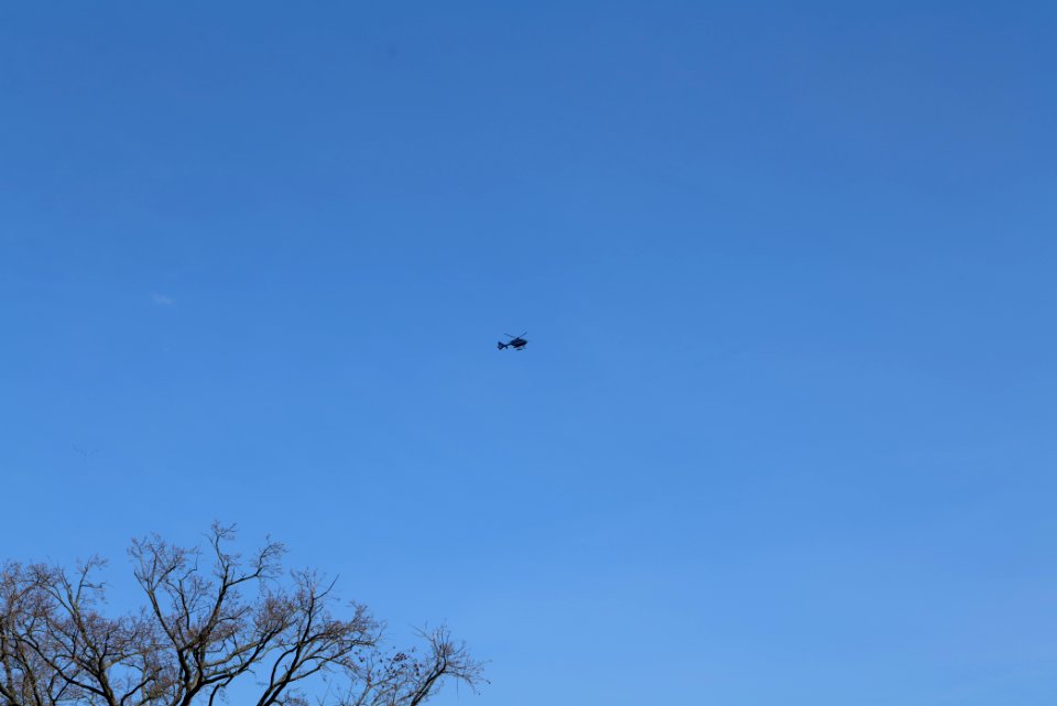 Police helicopter at Kehl Strasbourg 2020-03-16