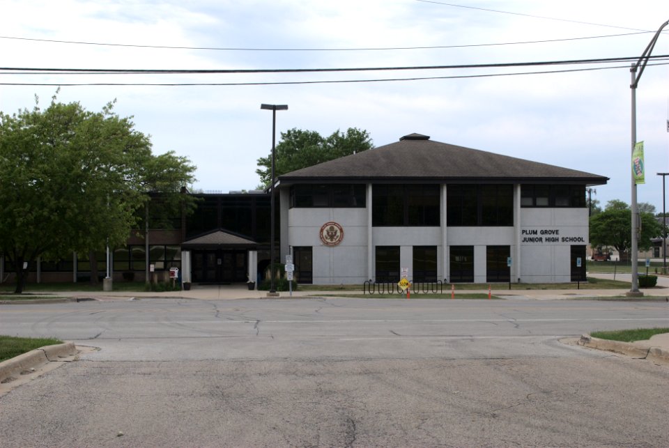 Plum Grove Junior High School from Old Plum Grove Road