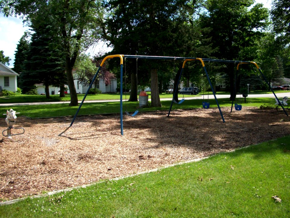 Playground equipment in John Brown Park, Humboldt, Iowa