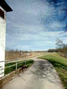 Polder Wörth Jockgrim, Blick vom alten Schöpfwerk Scherpfengraben zum Ein- und Auslassbauwerk