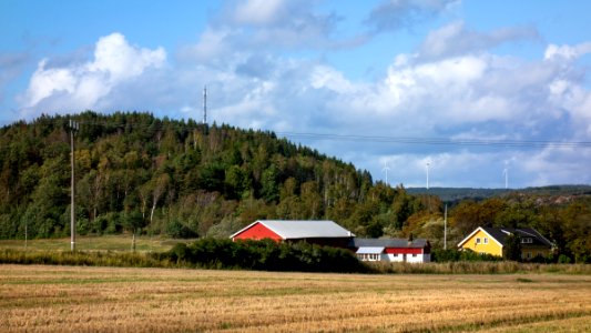 Poles masts and houses in Färlev