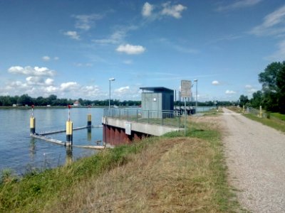 Polder Söllingen-Greffern, Rhein, Entnahmebauwerk mit Raugerinne