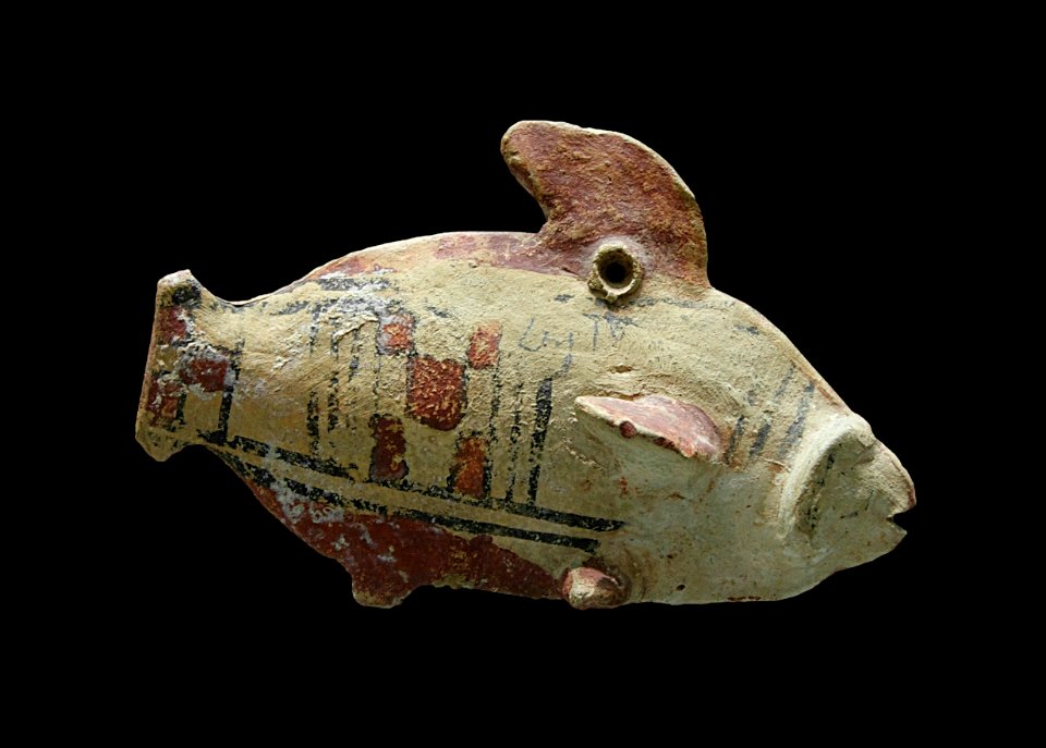 Poisson polychrome terre cuite chypre amathonte Louvre AM 976