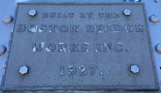 Point Street Bridge - builder's plate